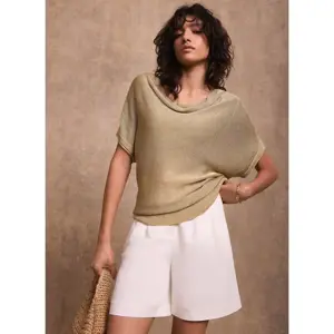 Mint Velvet Gold Metallic Knit Top